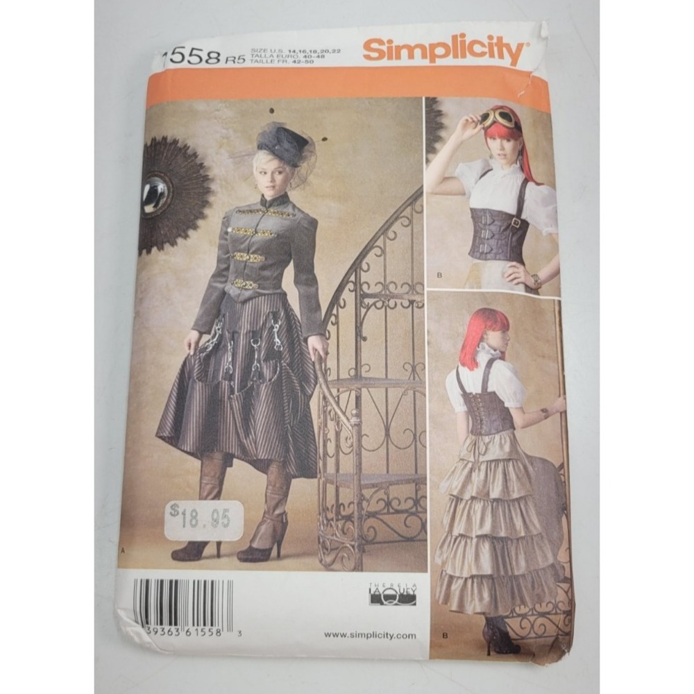 Simplicity 1558 Sewing Pattern R5 Sz 14 16 18 20 22 Factory Fold Uncut